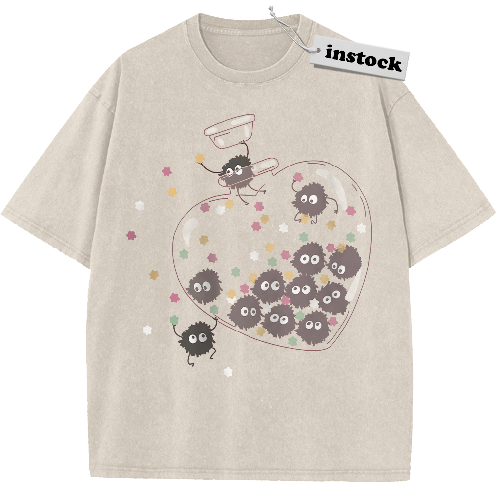 Susuwatari Shirt, My Neighbor Totoro Shirt, Spirited Away Shirt, Valentine's Day Shirt, Anime Shirt, Vintage Tee