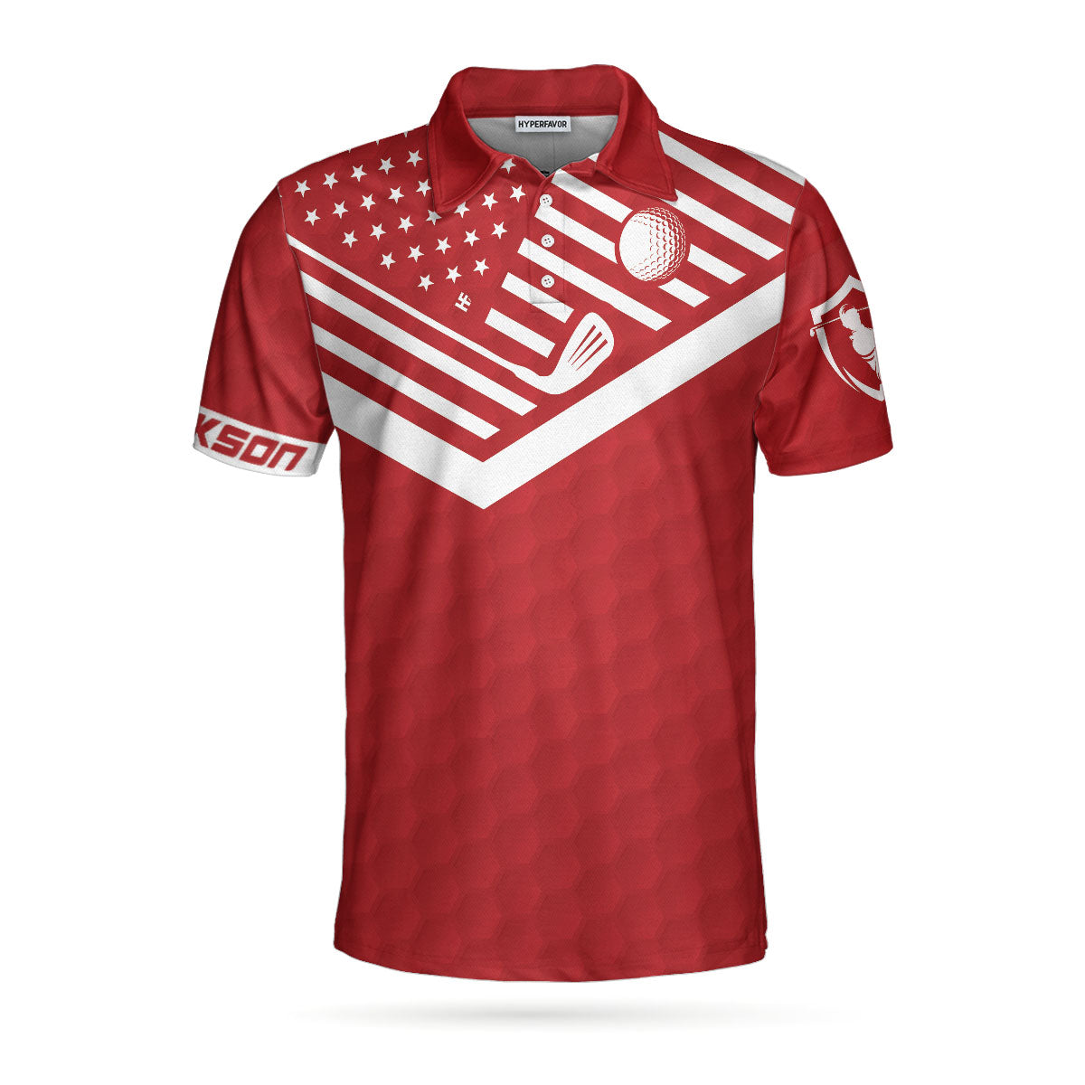 Alternative view of Swing Swear Drink Repeat Sunday Red Custom Polo Shirt