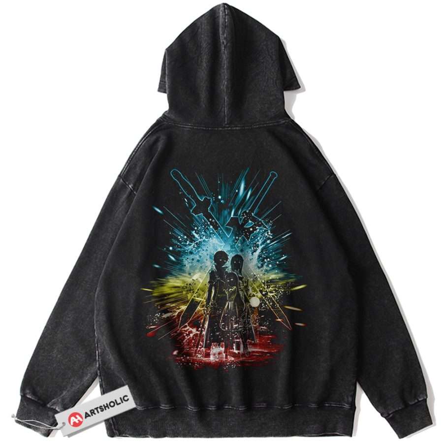 Alternative view of Sword Art Online Hoodie, SAO Hoodie, Anime Hoodie, Vintage Hoodie