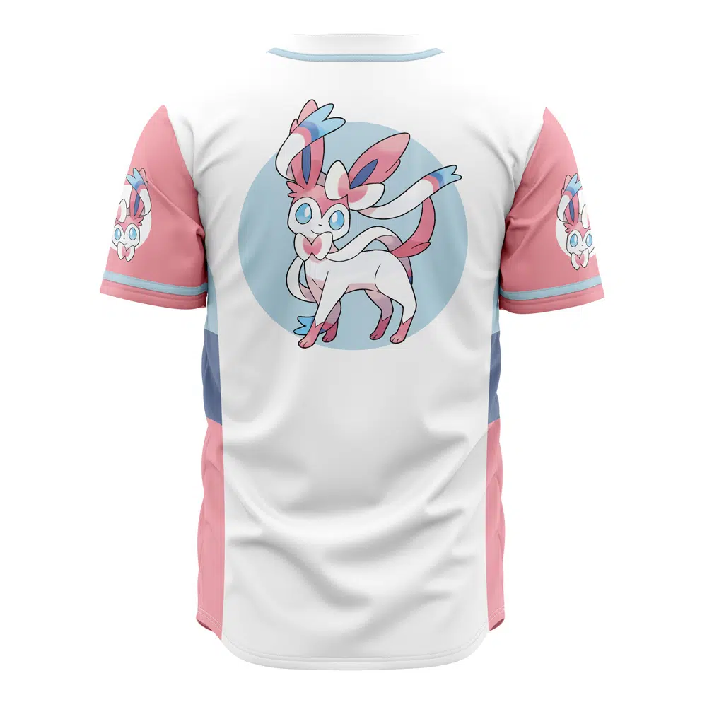 Alternative view of Sylveon Eeveelution Pokemon Baseball Jersey