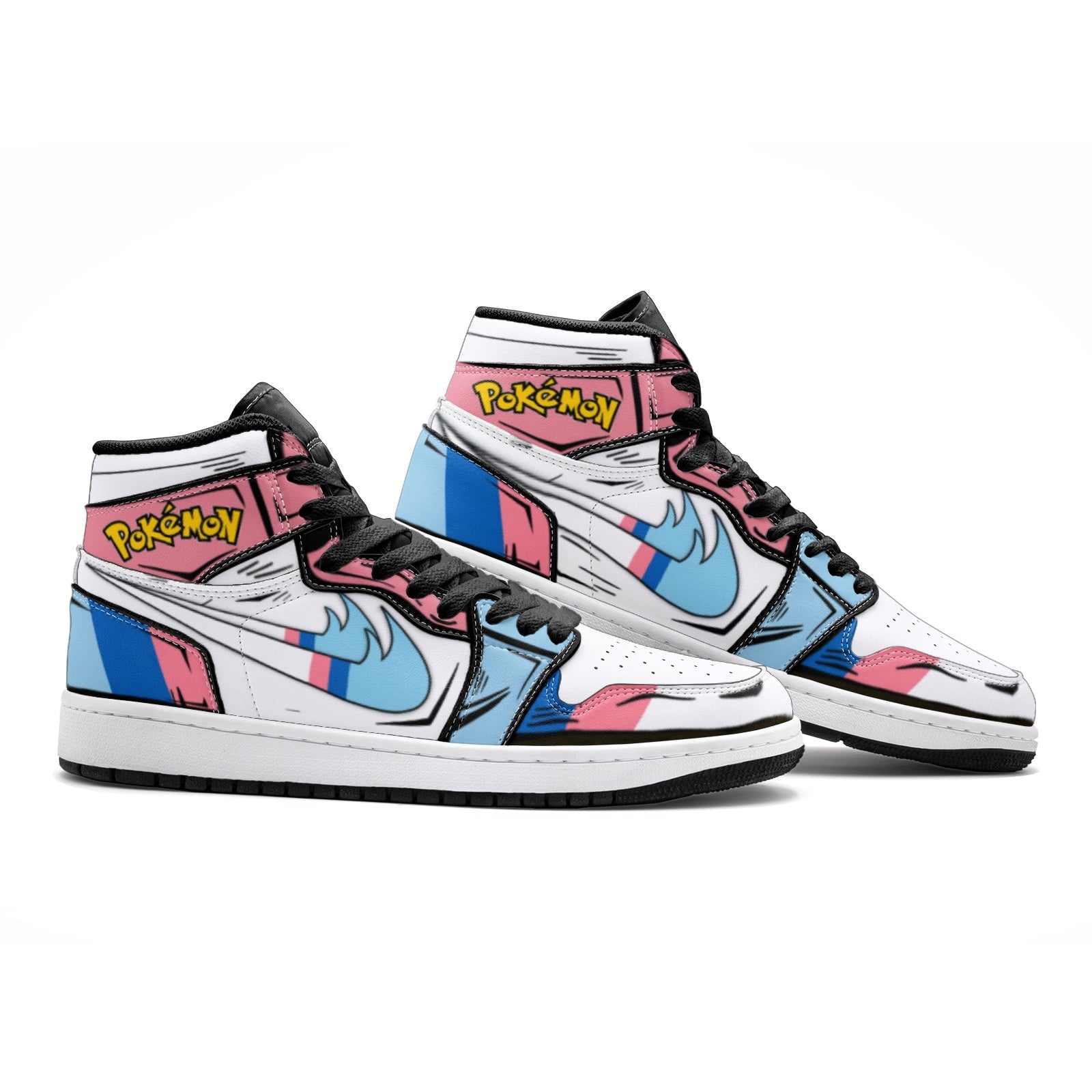 Alternative view of Sylveon Pokemon 2 Custom Sneaker Mid 1 Basketball Shoes - Otaku Hall