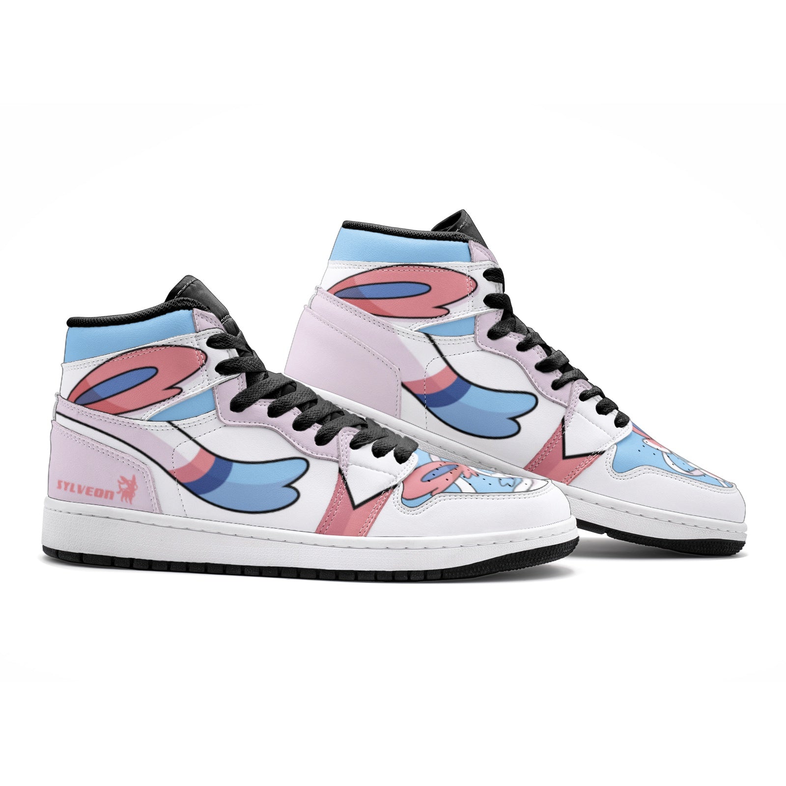 Alternative view of Sylveon Pokemon V3 Custom Sneaker Mid 1 Basketball Shoes - Otaku Hall