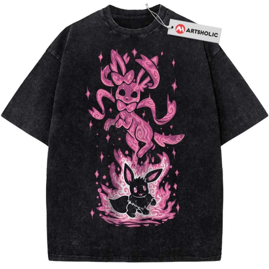 Alternative view of Sylveon Shirt, Eevee Shirt, Pokemon shirt, Anime Shirt, Vintage Tee