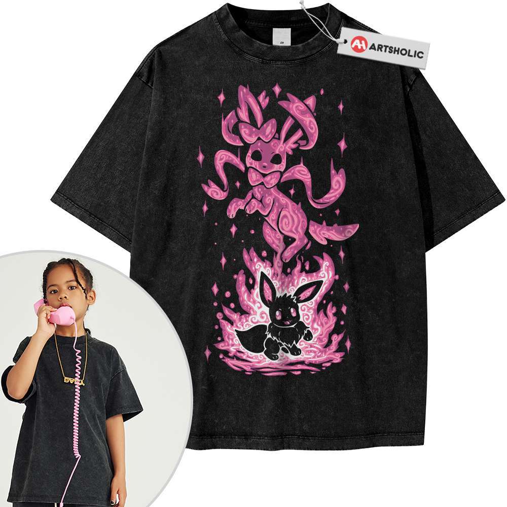 Sylveon Shirt For Kids, Eevee Shirt For Kids, Pokemon Shirt For Kids, Anime Shirt For Kids, Vintage Tee For Kids