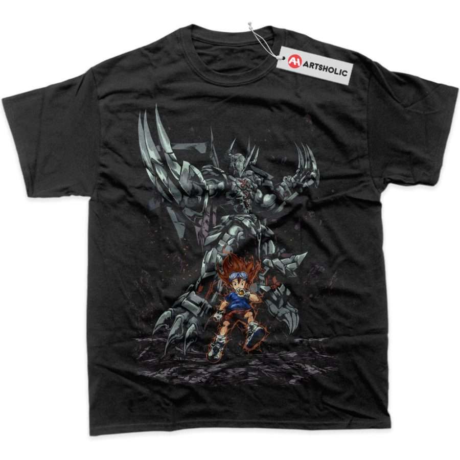 Alternative view of Taichi Kamiya vs WarGreymon Shirt, Digimon Adventure Shirt, Anime Shirt, Graphic T-Shirt
