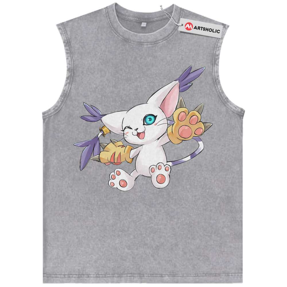Alternative view of Tailmon Tank Top, Digimon Adventure Tank Top, Anime Tank Top, Vintage Tank Top