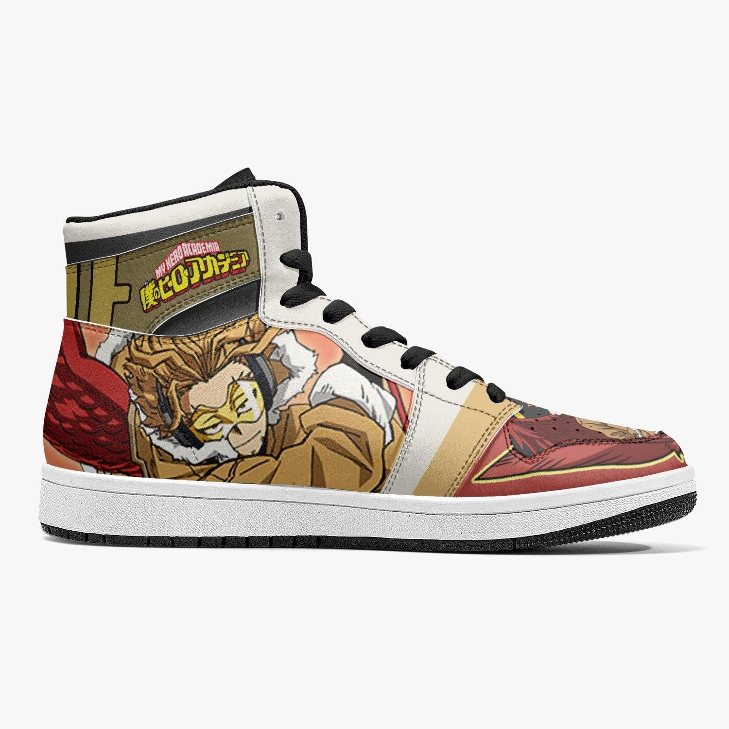 Alternative view of Takami Keigo Hawks My Hero Academia Custom Sneaker Mid 1 Basketball Shoes - Otaku Hall