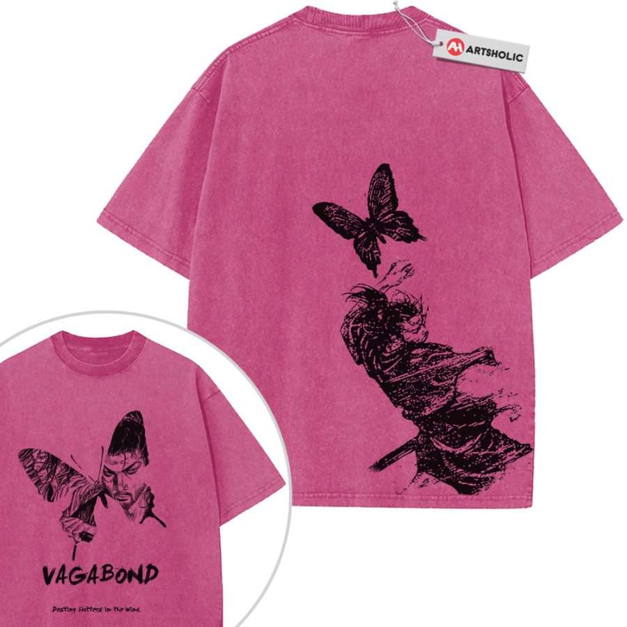 Alternative view of Takezo Shirt, Musashi Miyamoto Shirt, Vagabond Shirt, Anime Shirt, Vintage T-Shirt 2-Sided
