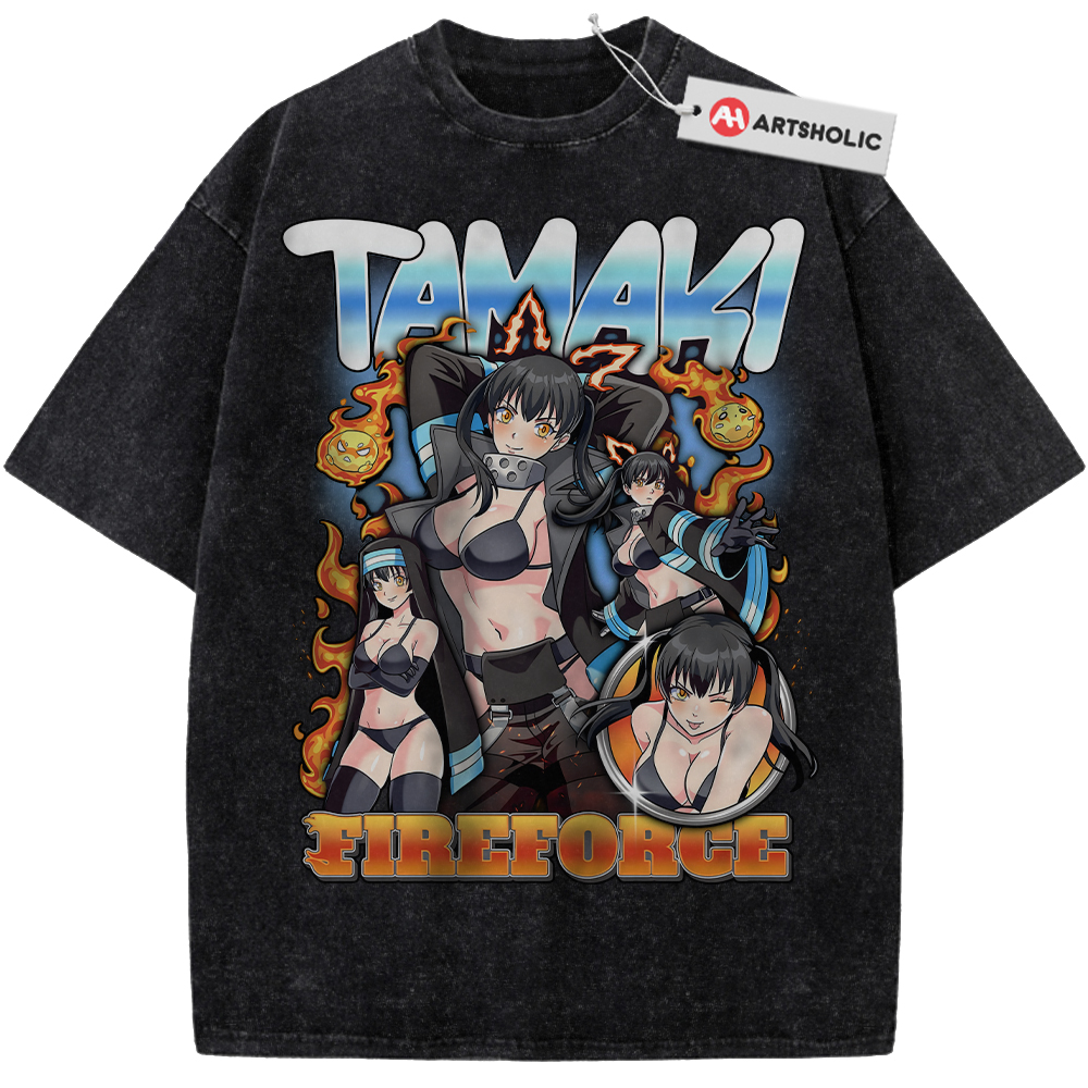 Alternative view of Tamaki Kotatsu Shirt, Fire Force Shirt, Anime Shirt, Vintage T-Shirt