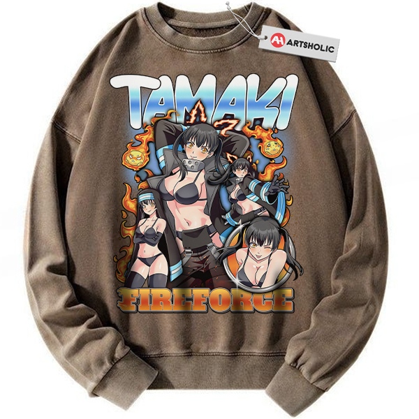 Alternative view of Tamaki Kotatsu Sweatshirt, Fire Force Sweatshirt, Anime Sweatshirt, Vintage Sweatshirt