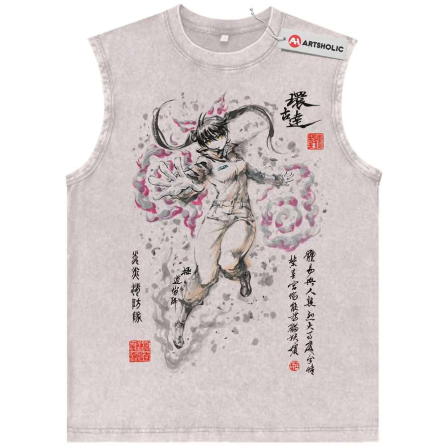 Alternative view of Tamaki Kotatsu Tank Top, Fire Force Tank Top, Anime Tank Top, Vintage Tank Top