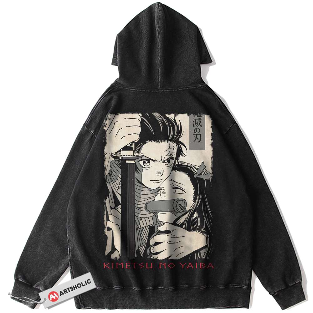 Tanjiro and Nezuko Hoodie, Demon Slayer Hoodie, Anime Hoodie, Vintage Hoodie