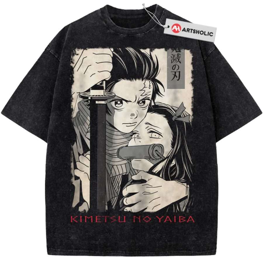 Alternative view of Tanjiro and Nezuko Shirt, Demon Slayer Shirt, Anime Shirt, Vintage Tee