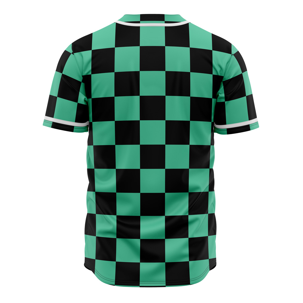 Alternative view of Tanjiro Kamado Demon Slayer Custom Baseball Jersey - Otaku Hall