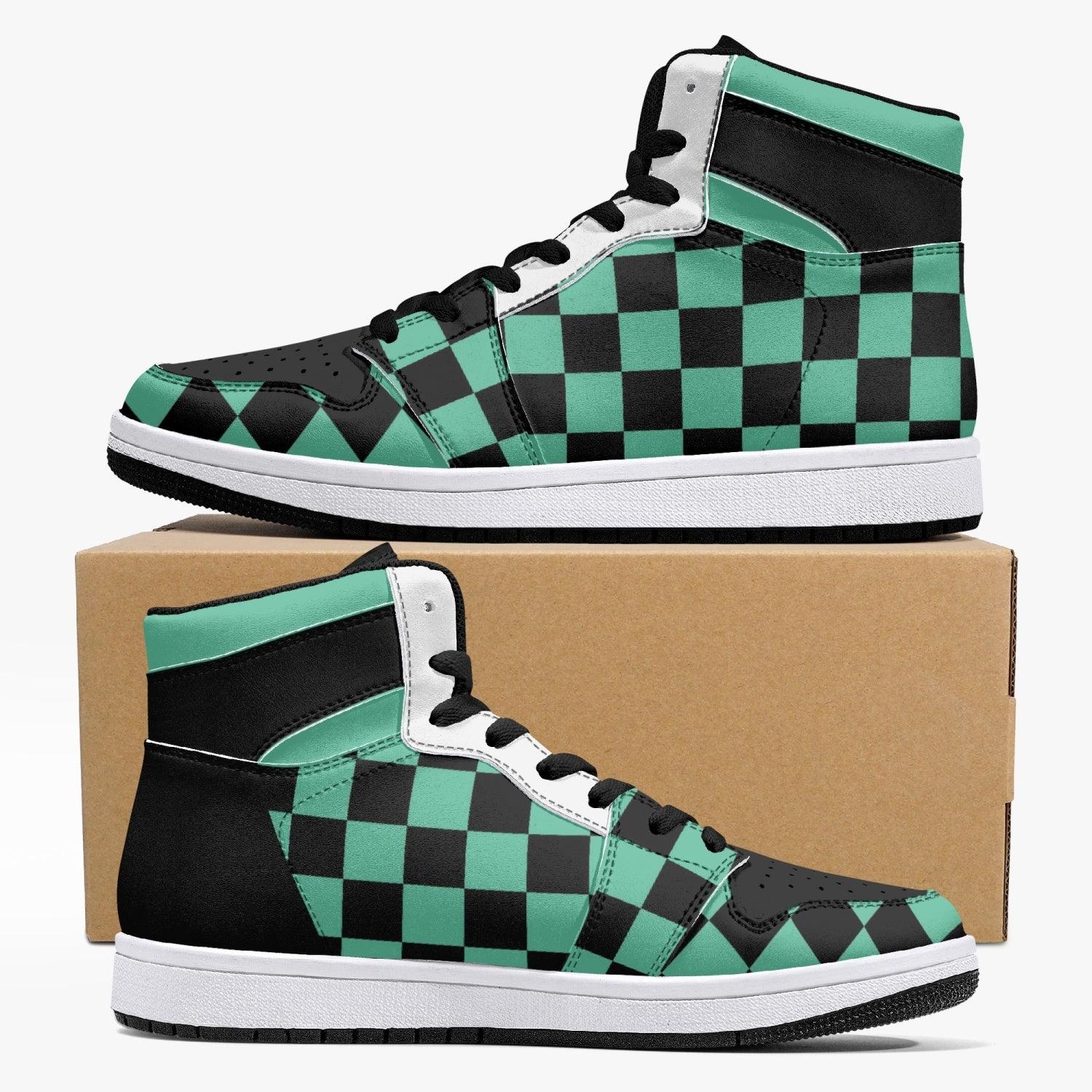 Tanjiro Kamado Demon Slayer Custom Sneaker Mid 1 Basketball Shoes - Otaku Hall