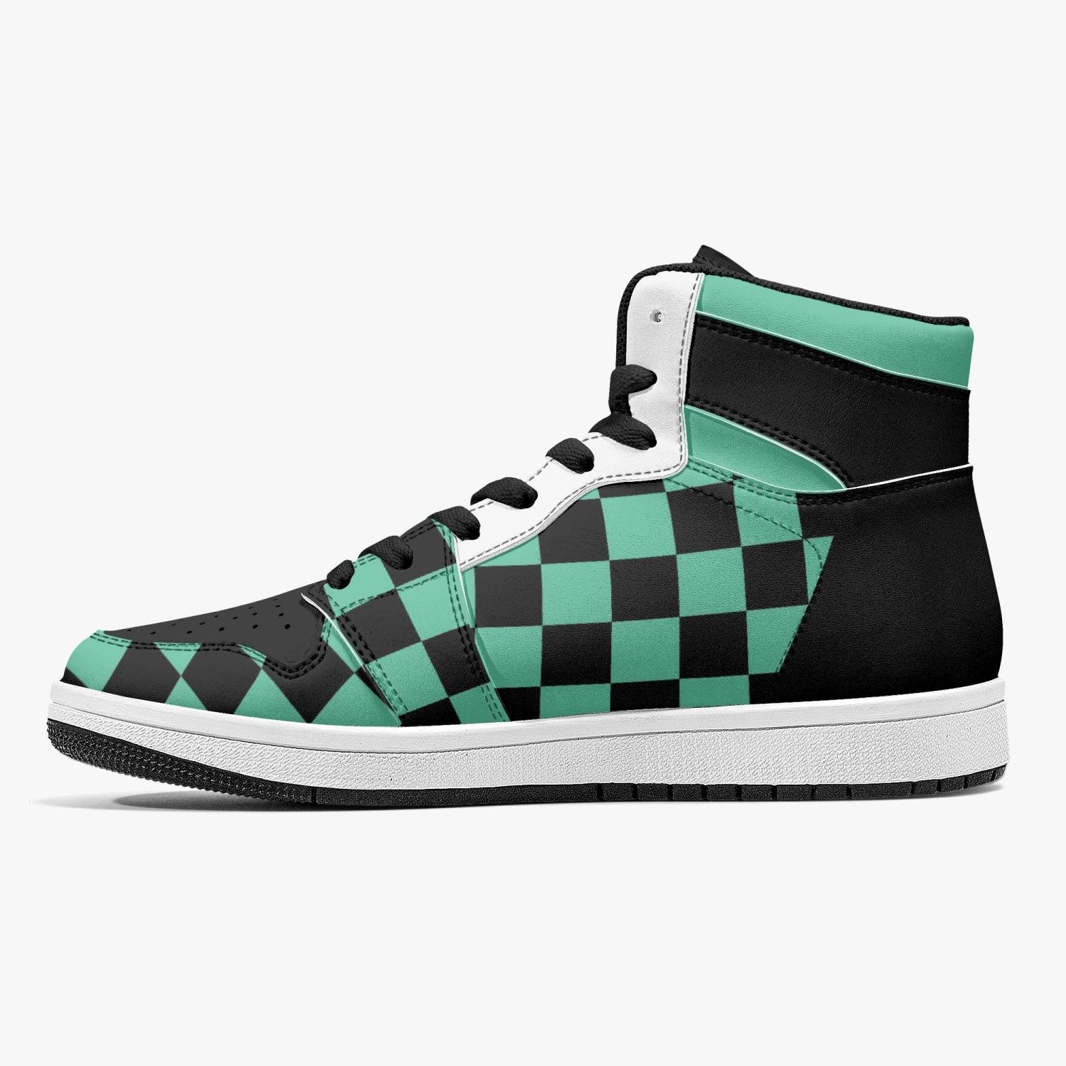 Alternative view of Tanjiro Kamado Demon Slayer Custom Sneaker Mid 1 Basketball Shoes - Otaku Hall