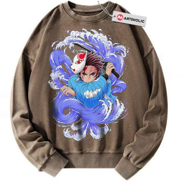 Alternative view of Tanjiro Kamado Sweatshirt, Demon Slayer Sweatshirt, Anime Sweatshirt, Vintage Sweater