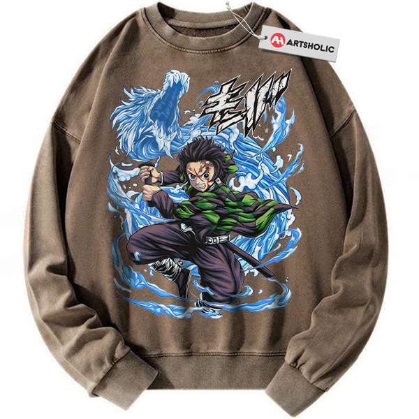 Alternative view of Tanjiro Kamado Sweatshirt, Demon Slayer Sweatshirt, Anime Sweatshirt, Vintage Sweater