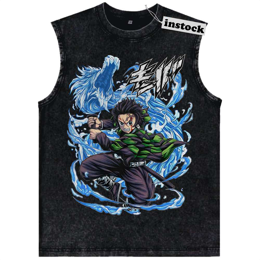 Tanjiro Kamado Tank Top, Demon Slayer Tank Top, Anime Tank Top, Vintage Tank Top