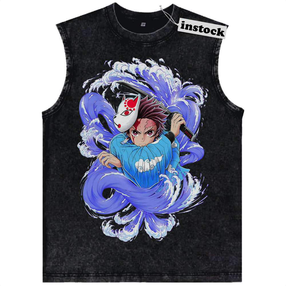 Tanjiro Kamado Tank Top, Demon Slayer Tank Top, Anime Tank Top, Vintage Tank Top