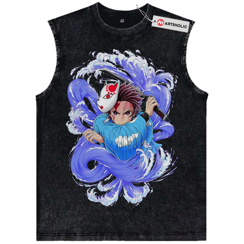 Tanjiro Kamado Tank Top, Demon Slayer Tank Top, Anime Tank Top, Vintage Tank Top