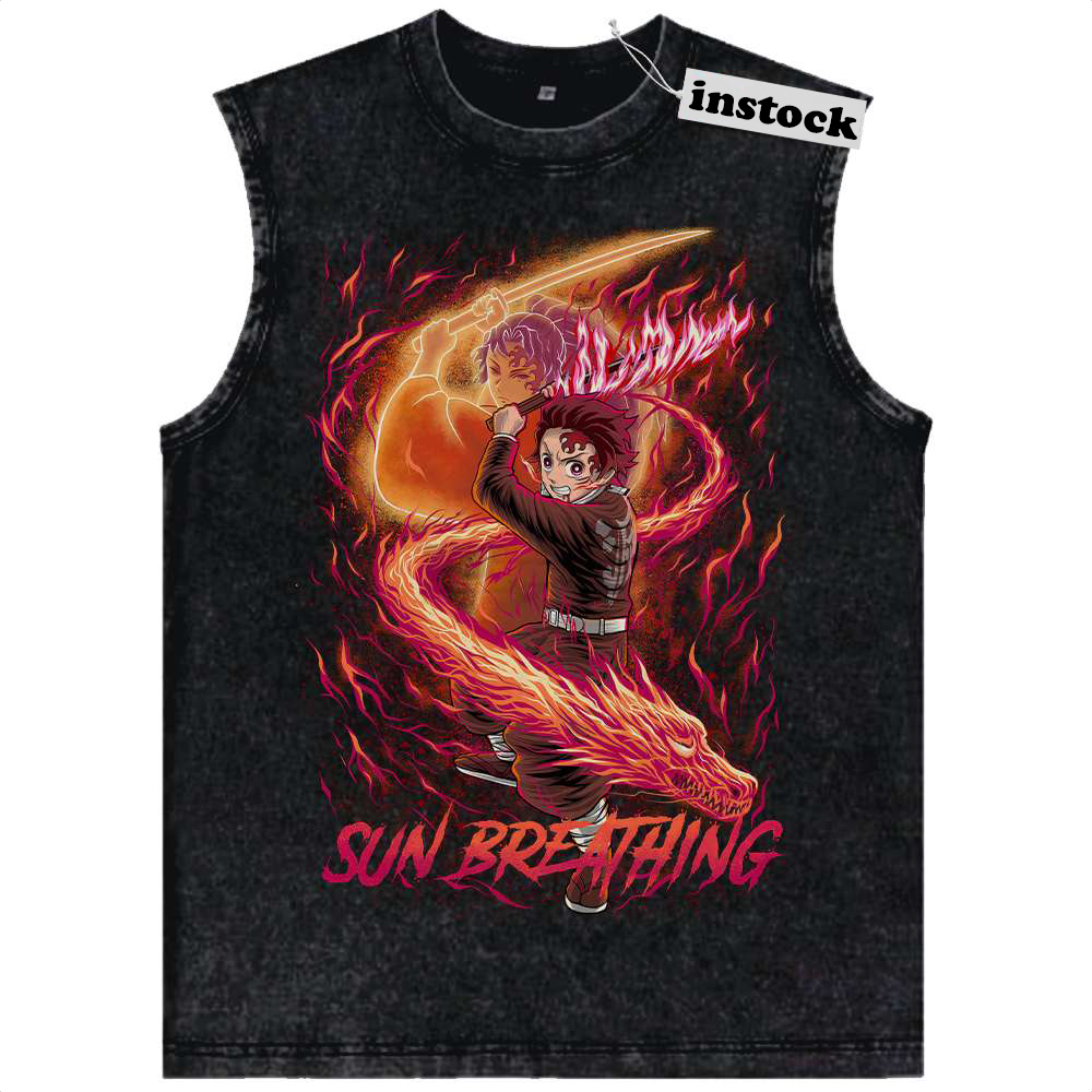 Tanjiro Kamado Tank Top, Demon Slayer Tank Top, Anime Tank Top, Vintage Tank Top