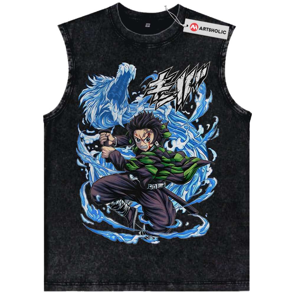 Tanjiro Kamado Tank Top, Demon Slayer Tank Top, Anime Tank Top, Vintage Tank Top