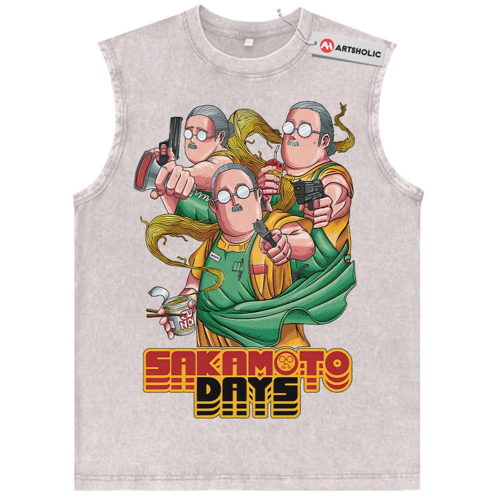 Alternative view of Taro Sakamoto Tank Top, Sakamoto Days Tank Top, Anime Tank Top, Vintage Tank Top