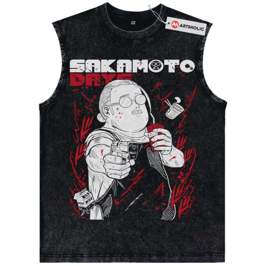 Alternative view of Taro Sakamoto Tank Top, Sakamoto Days Tank Top, Anime Tank Top, Vintage Tank Top