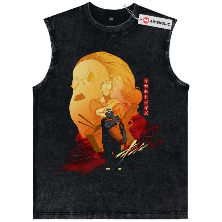 Alternative view of Taro Sakamoto Tank Top, Sakamoto Days Tank Top, Anime Tank Top, Vintage Tank Top