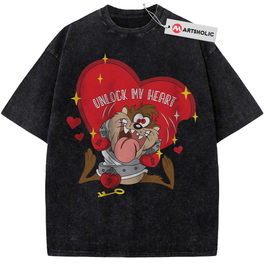 Alternative view of Tasmanian Devil Shirt, Looney Tunes Shirt, Valentine's Day Shirt, Animated Shirt, Vintage Tee