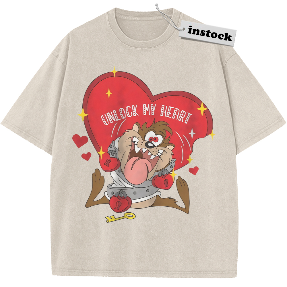 Tasmanian Devil Shirt, Looney Tunes Shirt, Valentine's Day Shirt, Animated Shirt, Vintage Tee