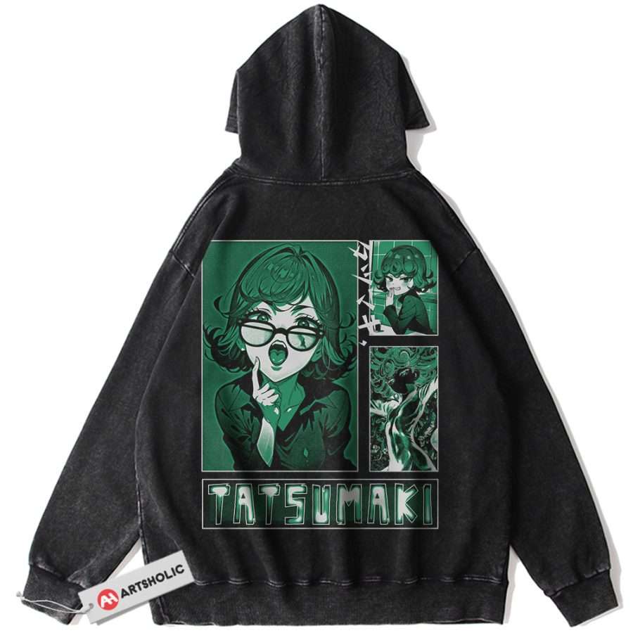 Alternative view of Tatsumaki Hoodie, One Punch Man Hoodie, Anime Hoodie, Vintage Hoodie