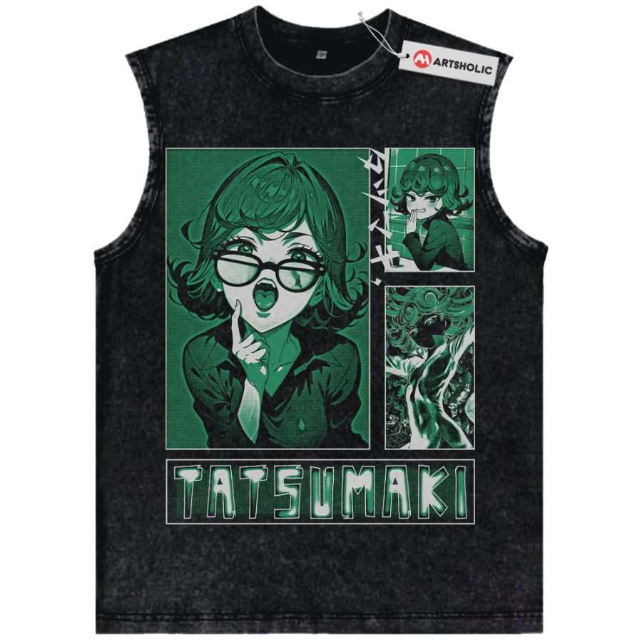 Alternative view of Tatsumaki Tank Top, One Punch Man Tank Top, Anime Tank Top, Vintage Tank Top