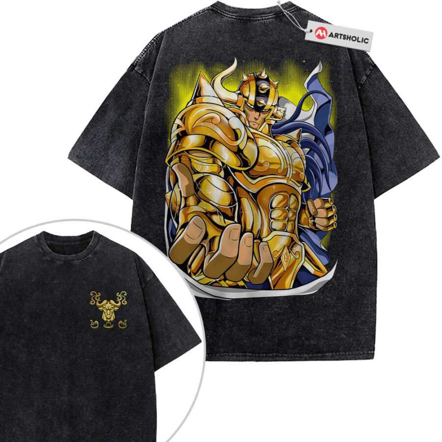 Alternative view of Taurus Aldebaran Shirt, Saint Seiya Shirt, Anime Shirt, Vintage T-Shirt 2-Sided