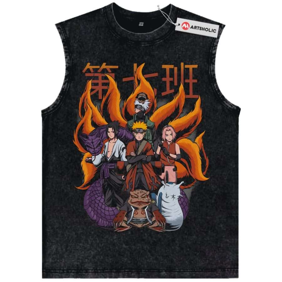 Alternative view of Team 7 - Naruto Tank Top, Anime Tank Top, Vintage Tank Top