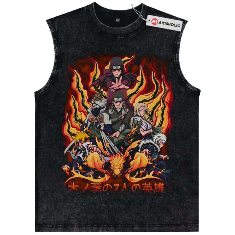 Alternative view of Team Hokage Tank Top, Naruto Tank Top, Anime Tank Top, Vintage Tank Top