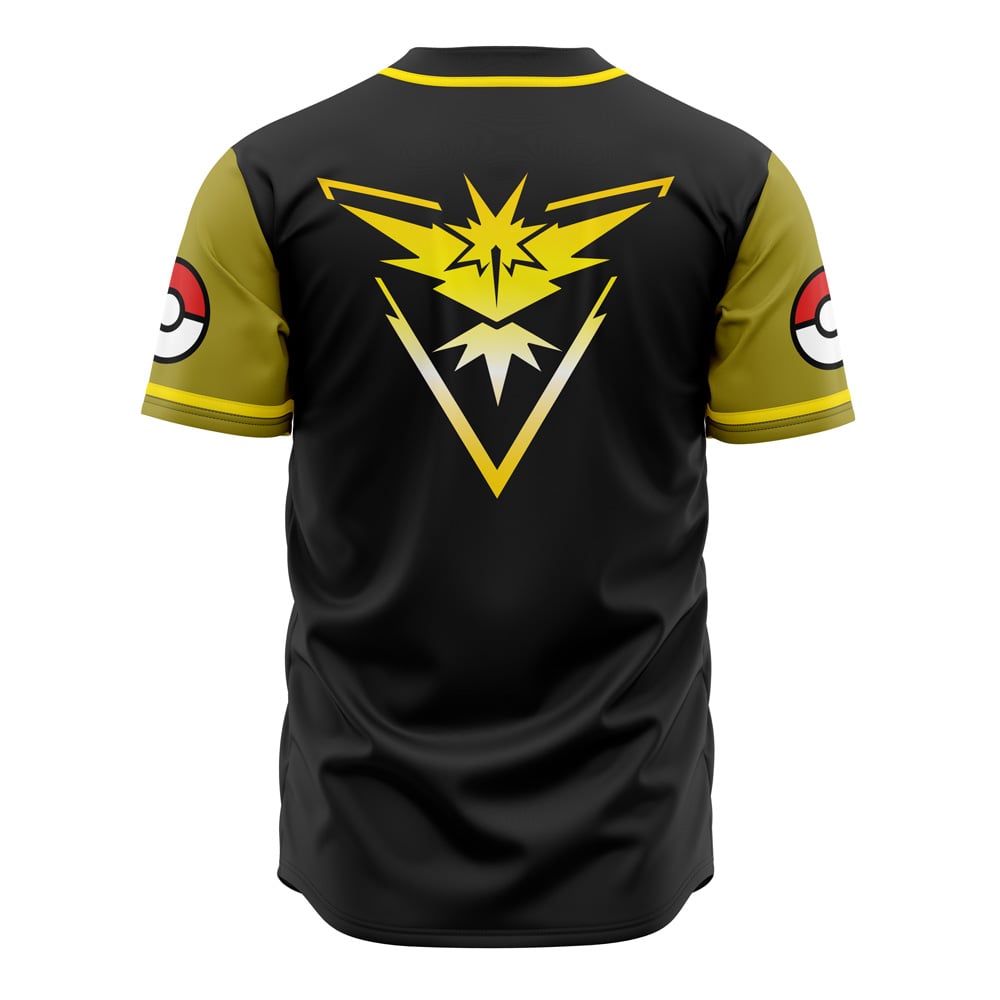 Alternative view of Team Instinct Pokemon Go Baseball Jersey