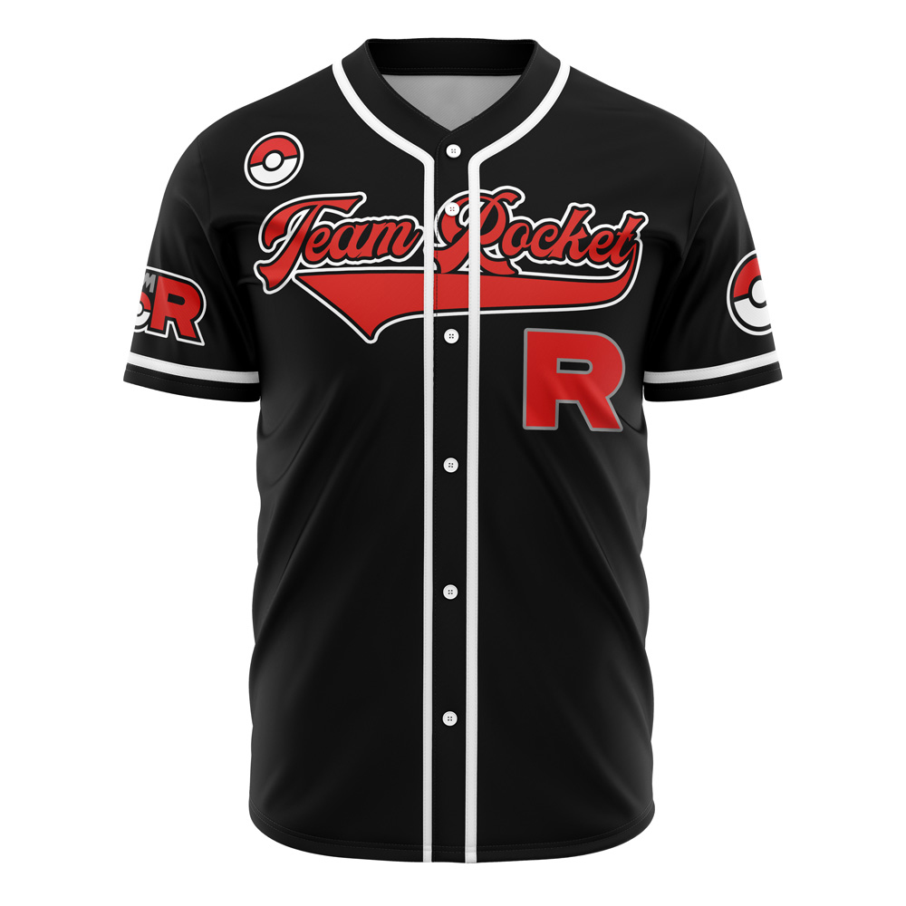 Team Rocket Grunt Black Pokemon Custom Baseball Jersey - Otaku Hall