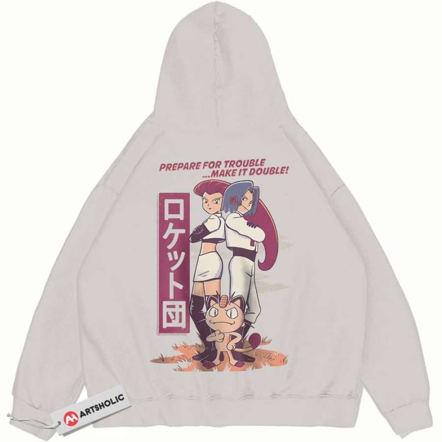 Alternative view of Team Rocket Hoodie, Pokemon Hoodie, Anime Hoodie, Vintage Hoodie