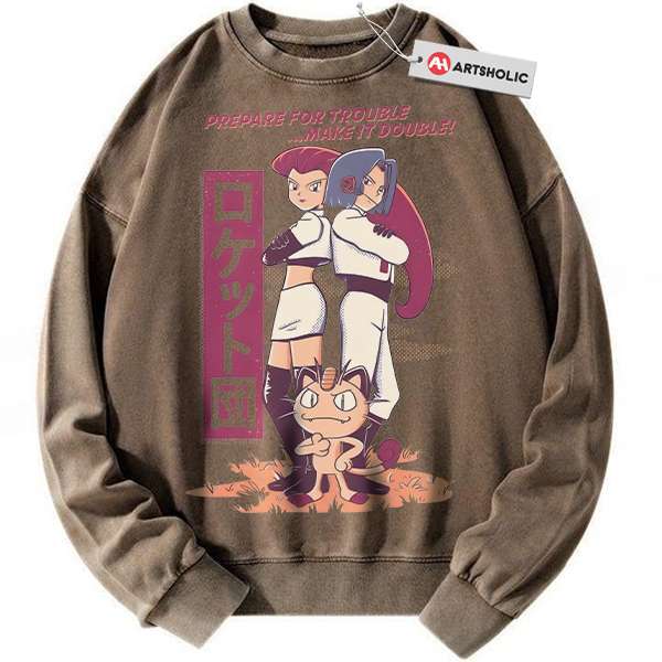 Alternative view of Team Rocket Sweatshirt, Pokemon Sweatshirt, Anime Sweatshirt, Vintage Sweatshirt
