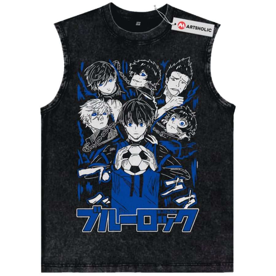 Alternative view of Team Z Tank Top, Blue Lock Tank Top, Anime Tank Top, Vintage Tank Top
