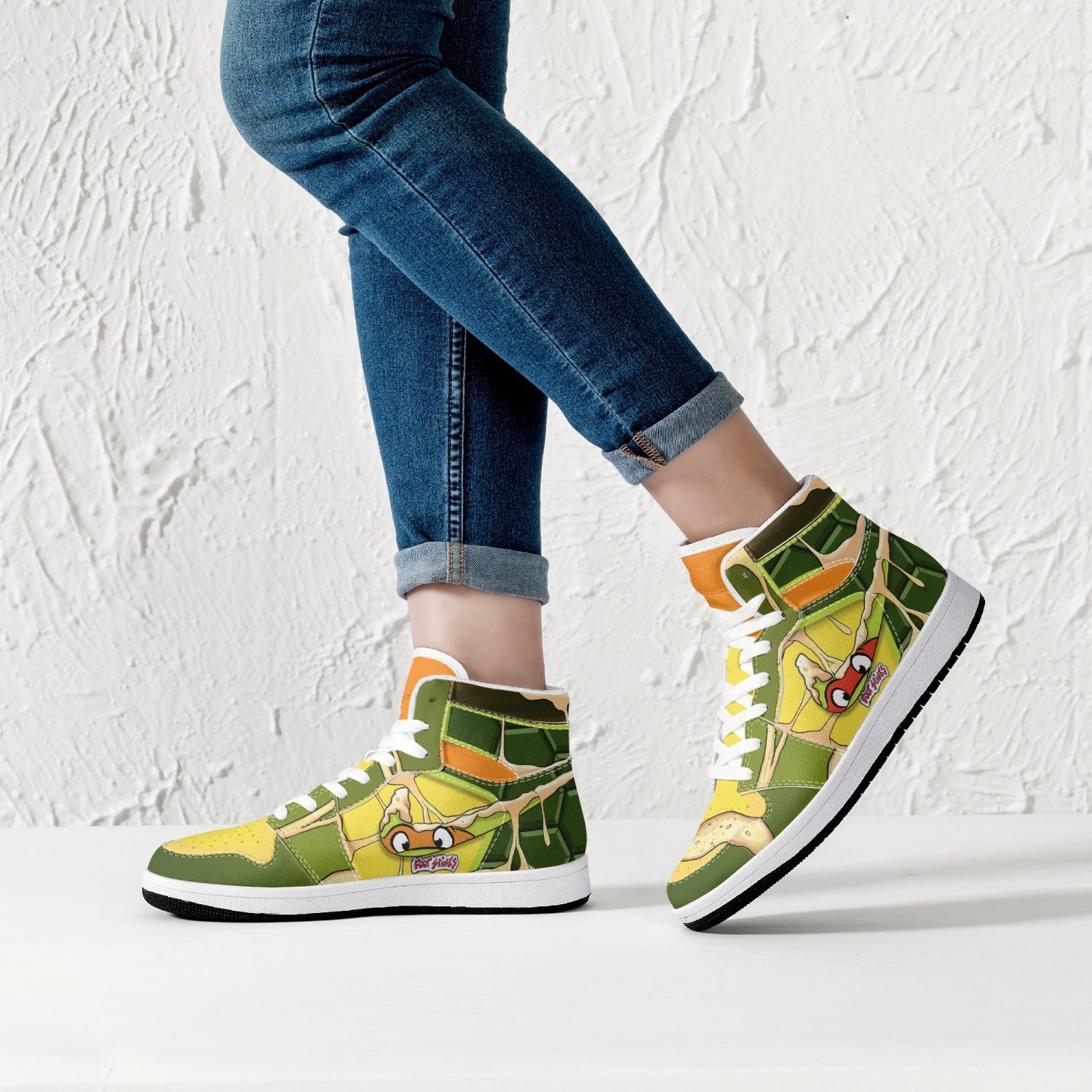 Alternative view of Teenage Mutant Ninja Turtles Custom Sneaker Mid 1 Basketball Shoes - Otaku Hall