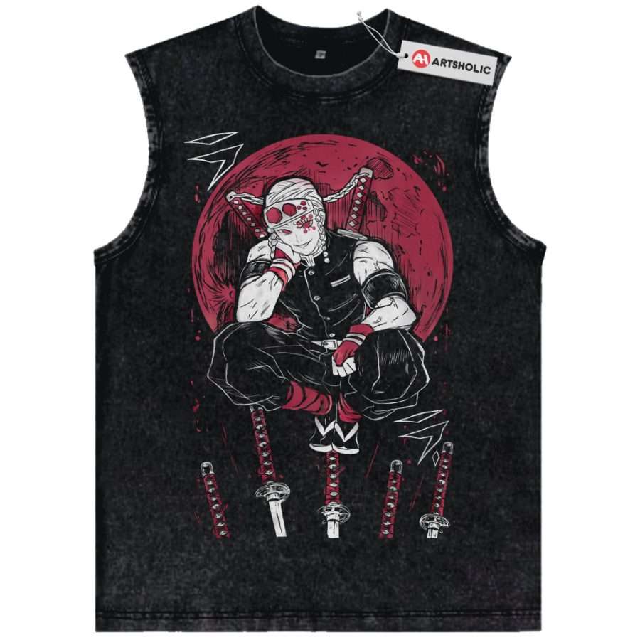 Alternative view of Tengen Uzui Tank Top, Demon Slayer Tank Top, Anime Tank Top, Vintage Tank Top