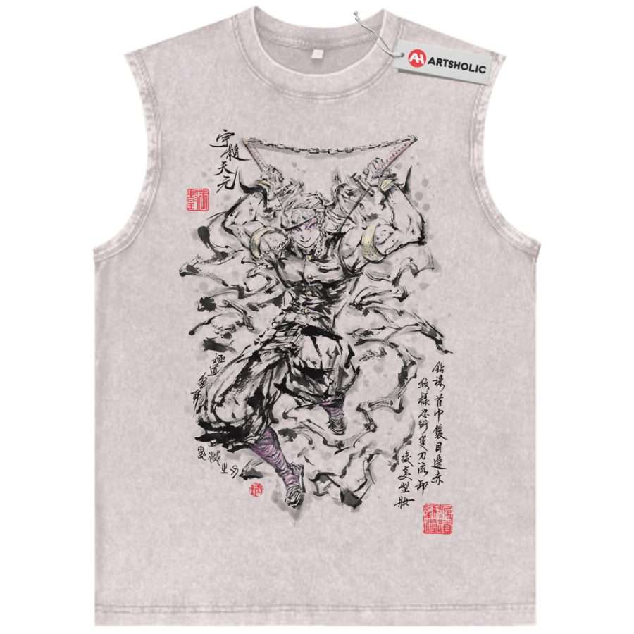 Alternative view of Tengen Uzui Tank Top, Demon Slayer Tank Top, Anime Tank Top, Vintage Tank Top