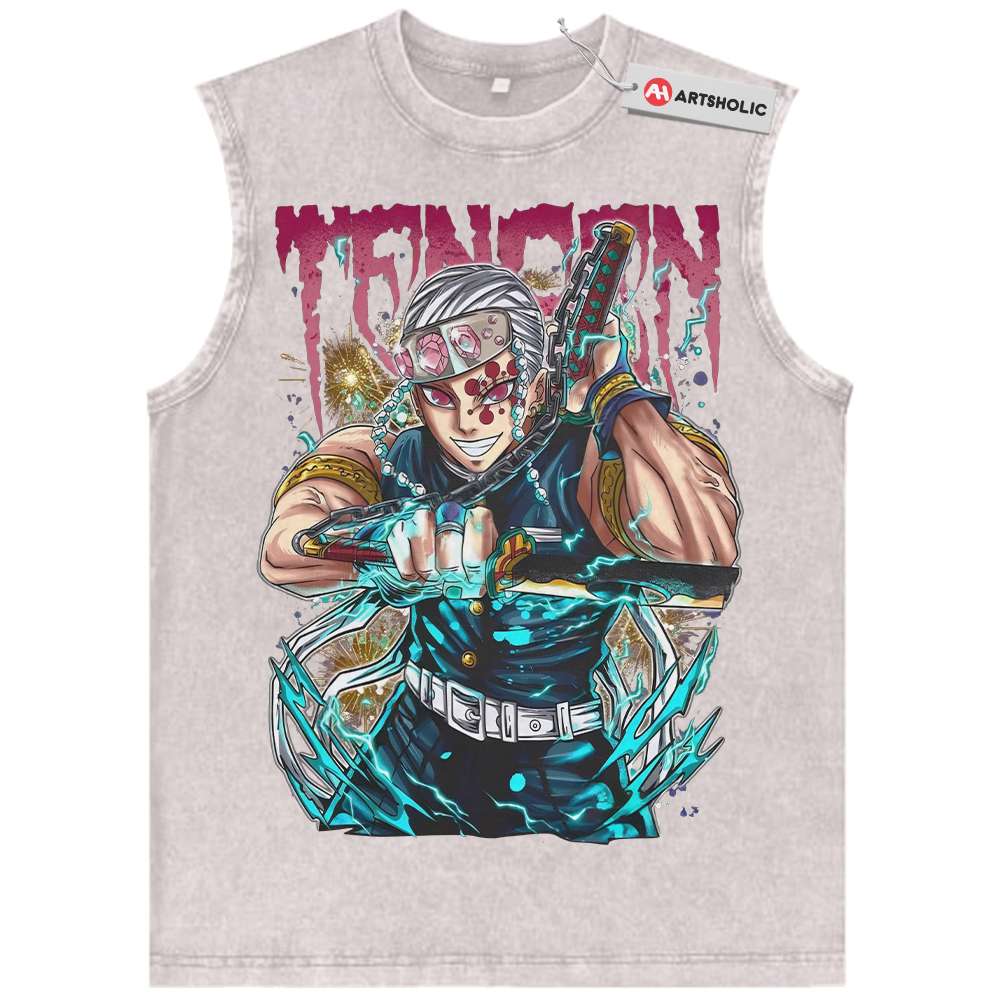 Alternative view of Tengen Uzui Tank Top, Demon Slayer Tank Top, Anime Tank Top, Vintage Tank Top