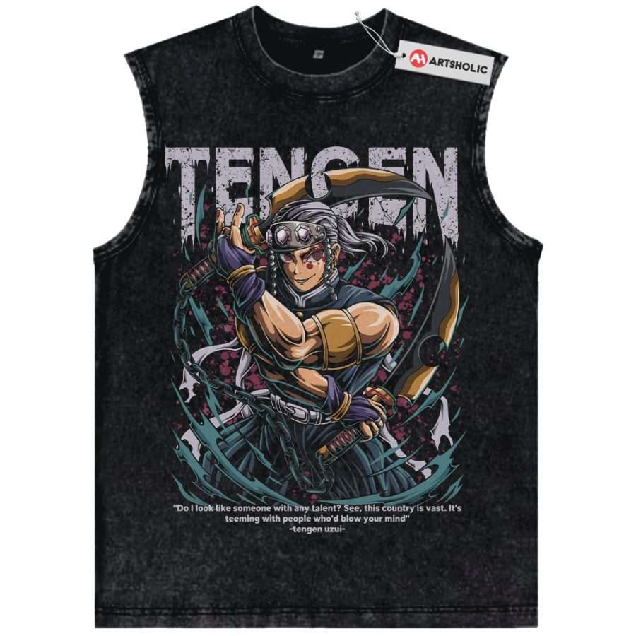 Alternative view of Tengen Uzui Tank Top, Demon Slayer Tank Top, Anime Tank Top, Vintage Tank Top