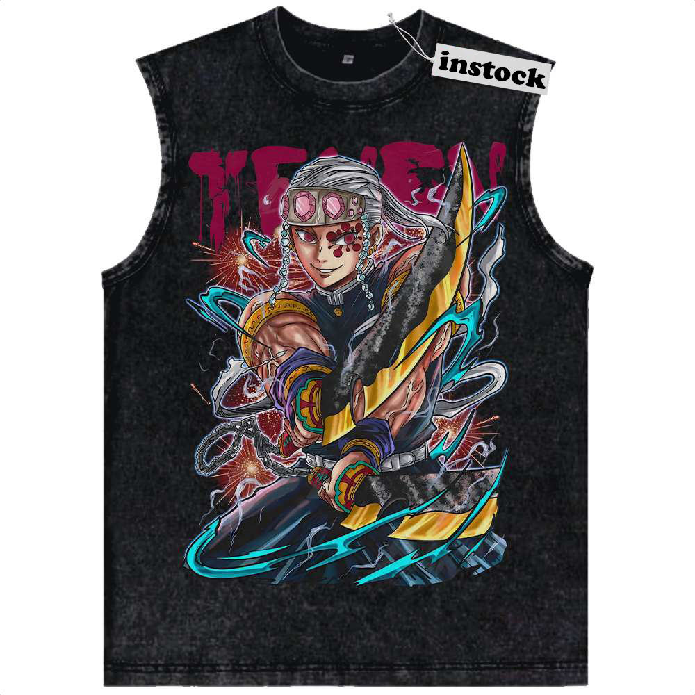 Tengen Uzui Tank Top, Demon Slayer Tank Top, Anime Tank Top, Vintage Tank Top