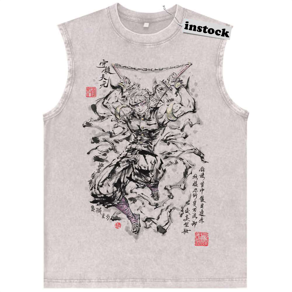Tengen Uzui Tank Top, Demon Slayer Tank Top, Anime Tank Top, Vintage Tank Top