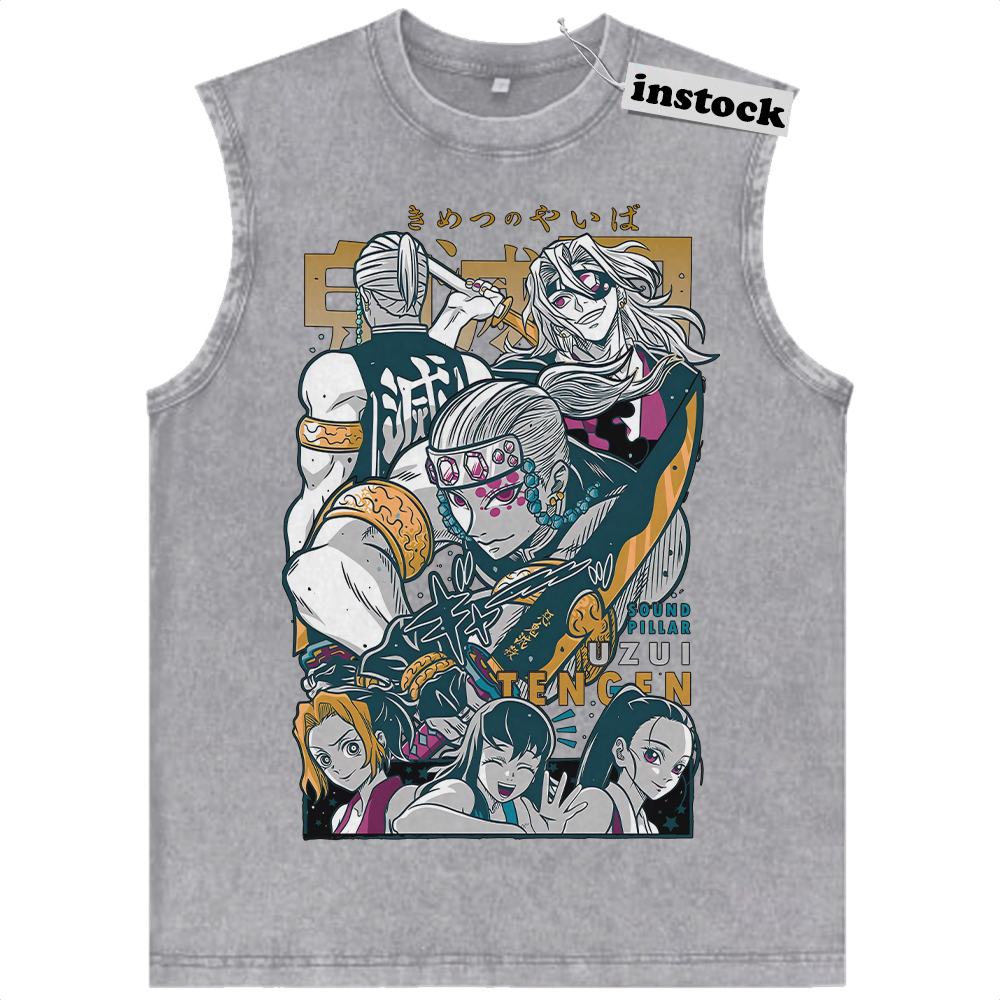 Tengen Uzui Tank Top, Demon Slayer Tank Top, Anime Tank Top, Vintage Tank Top